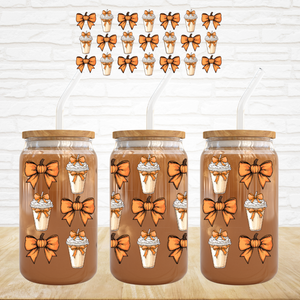16oz UV DTF Wrap - Pumpkin Spice & Bows
