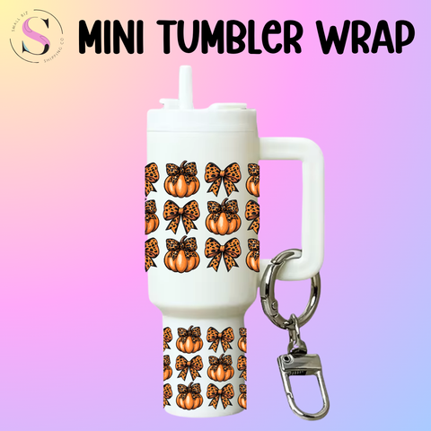 Mini Tumbler Top & Bottom Decal - Dalmatian Bows & Pumpkins