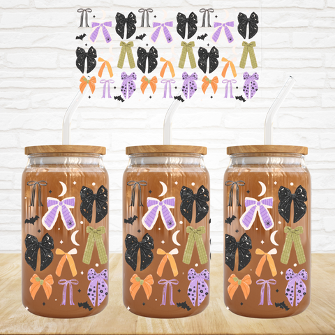 16oz UV DTF Wrap - Purple Halloween Bows