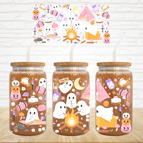 16oz UV DTF Wrap - Camping Ghosts