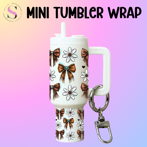 Mini Tumbler Top & Bottom Decal - Western Fringe Bows