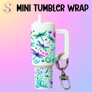 Mini Tumbler Top & Bottom Decal - Swirl Dragonfly