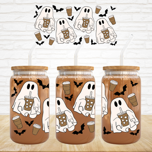 16oz UV DTF Wrap - Iced Coffee Ghost