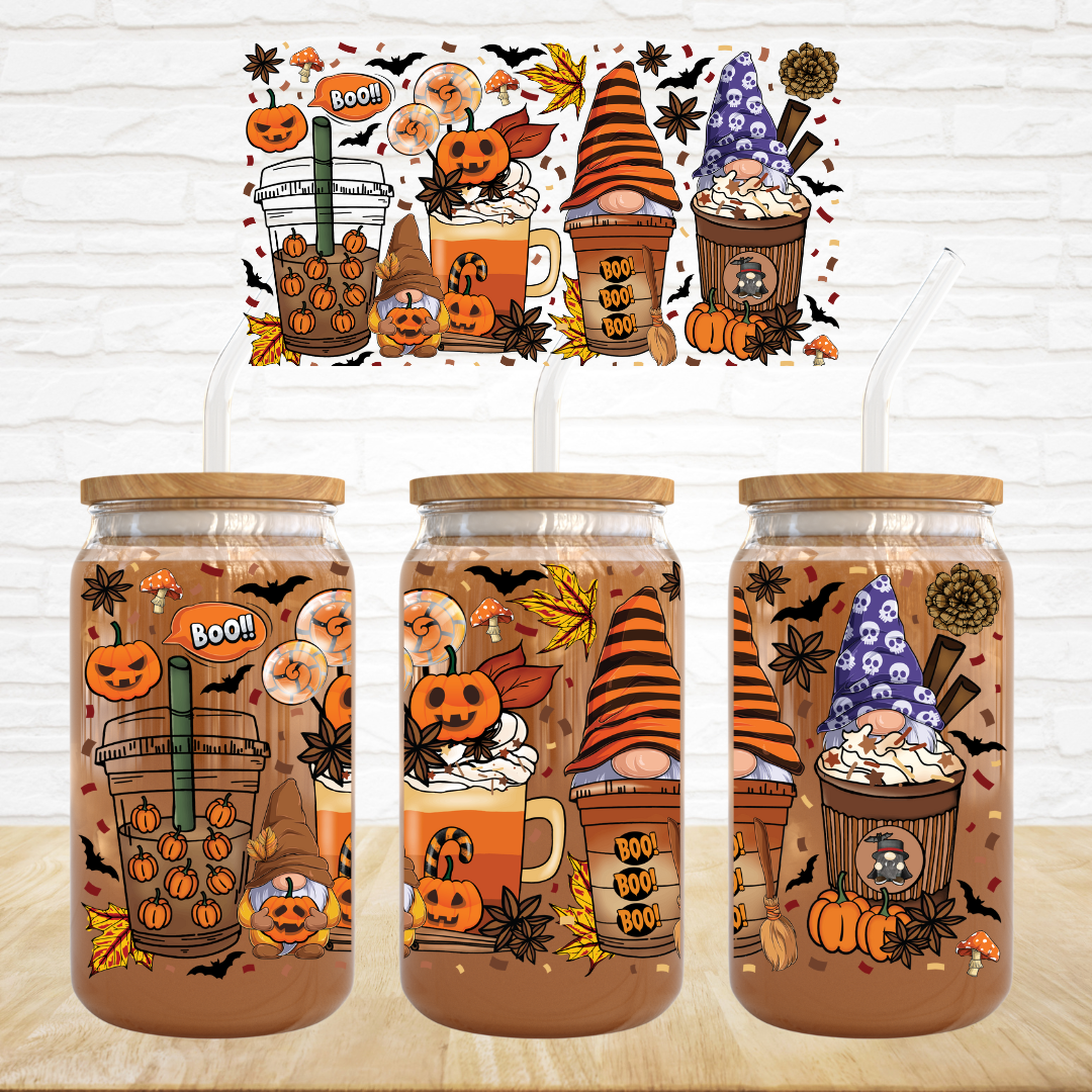 16oz UV DTF Wrap - Halloween Gnomes