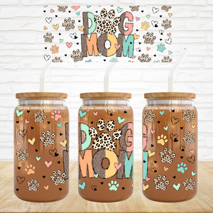 16oz UV DTF Wrap - Dog Mom Cheetah Paw