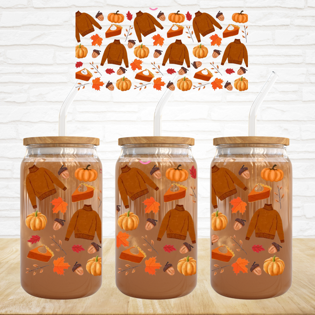 16oz UV DTF Wrap - Sweaters & Pumpkins