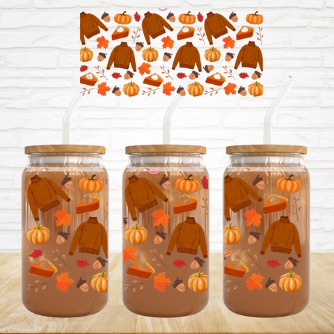 16oz UV DTF Wrap - Sweaters & Pumpkins