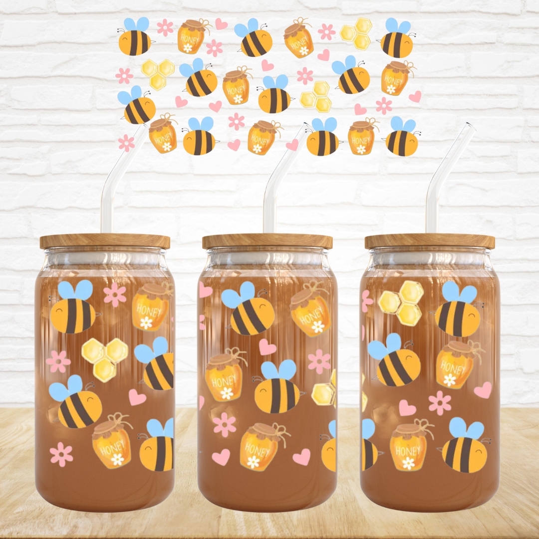 16oz UV DTF Wrap - Cute Bees