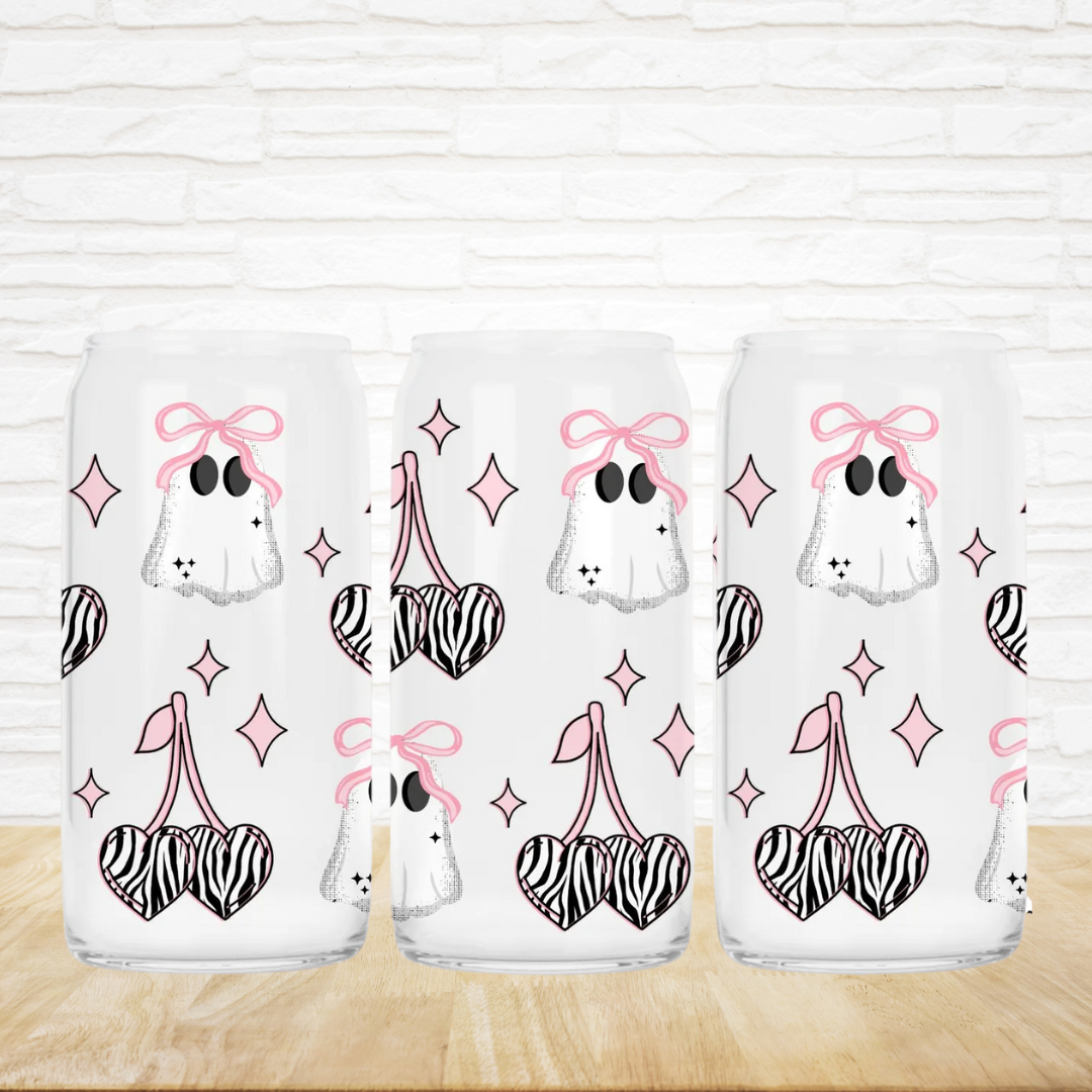 16oz UV DTF Wrap - Ghost Zebra Cherries