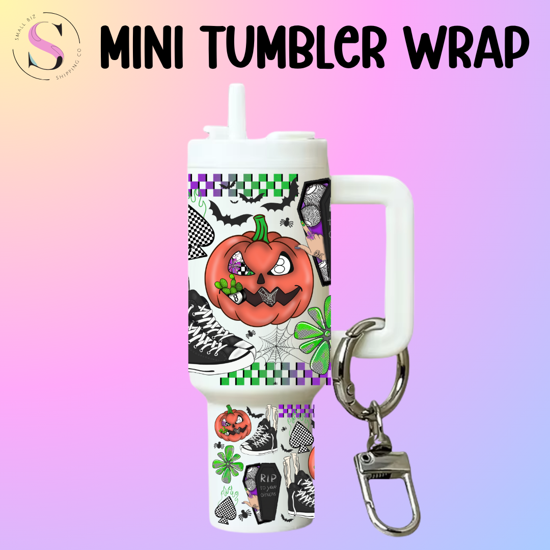 Mini Tumbler Top & Bottom Decal - RIP Coffins
