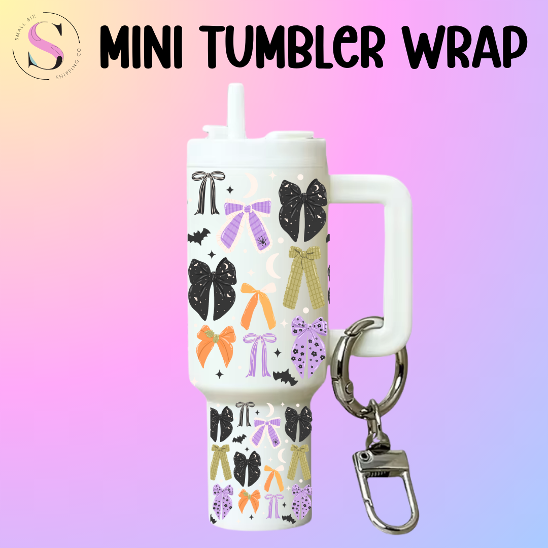 Mini Tumbler Top & Bottom Decal - Coquette Halloween Bows