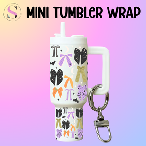 Mini Tumbler Top & Bottom Decal - Coquette Halloween Bows