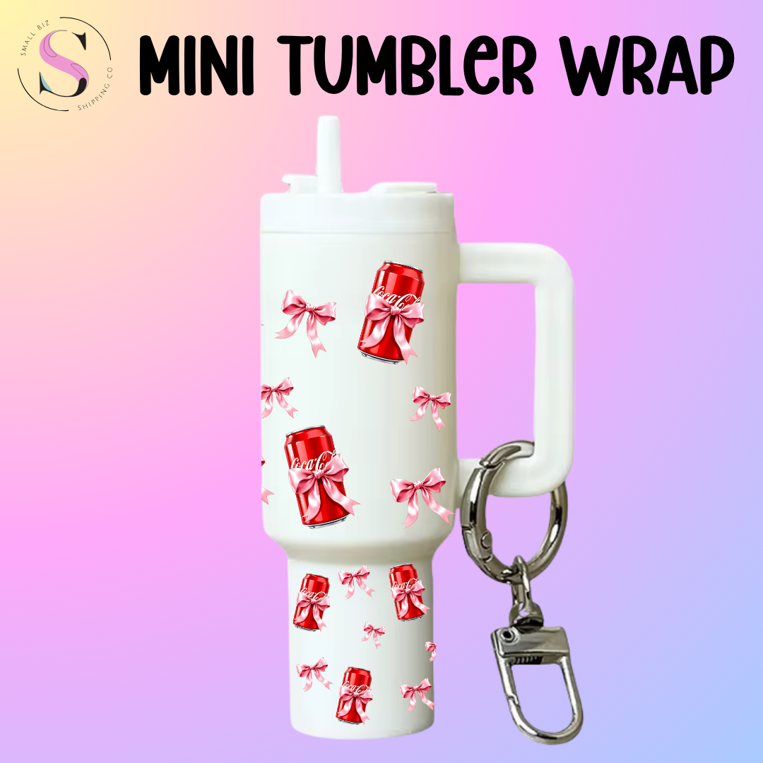 Mini Tumbler Top & Bottom Decal - Cola Butterflies