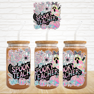 UV DTF Decal - Iridescent Spooky Teacher