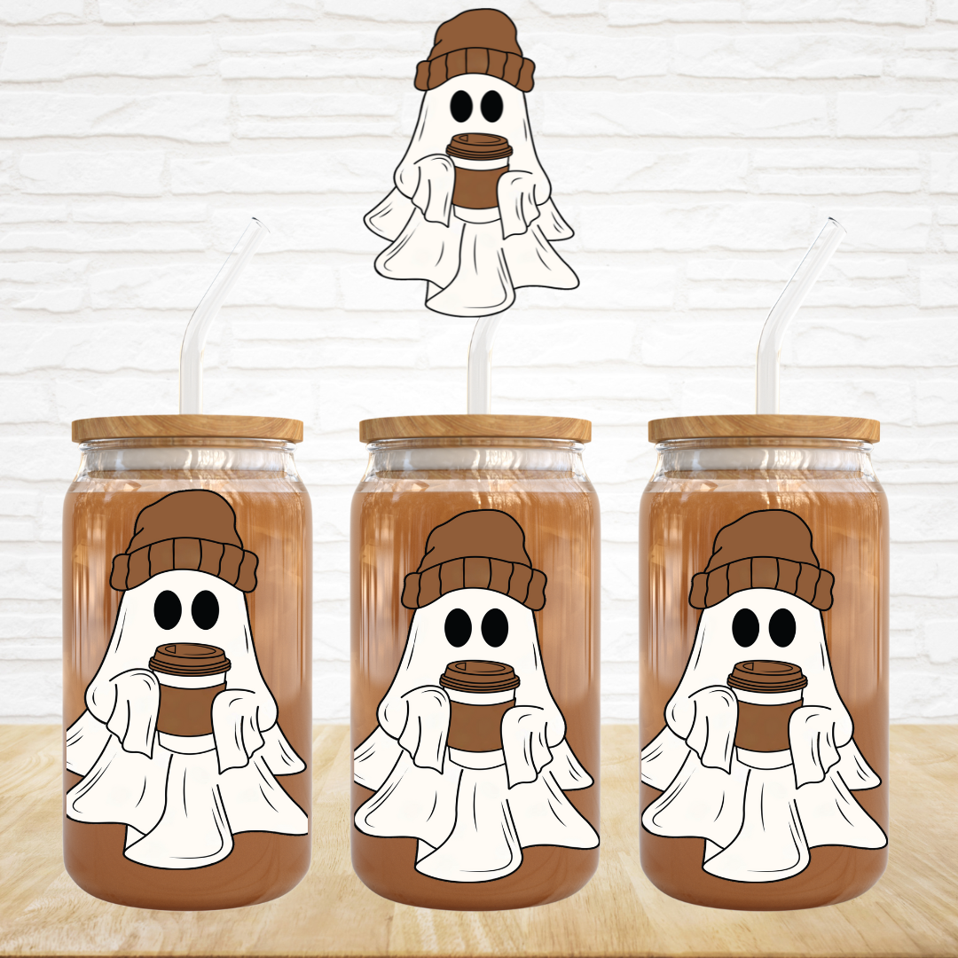 UV DTF Decal - Ghost Hat Coffee