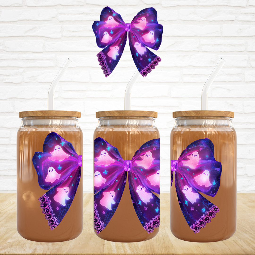 UV DTF Decal - Purple Glow Bow