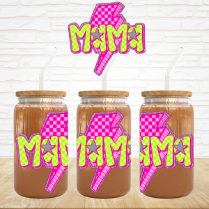 UV DTF Decal - Mama Pink Check
