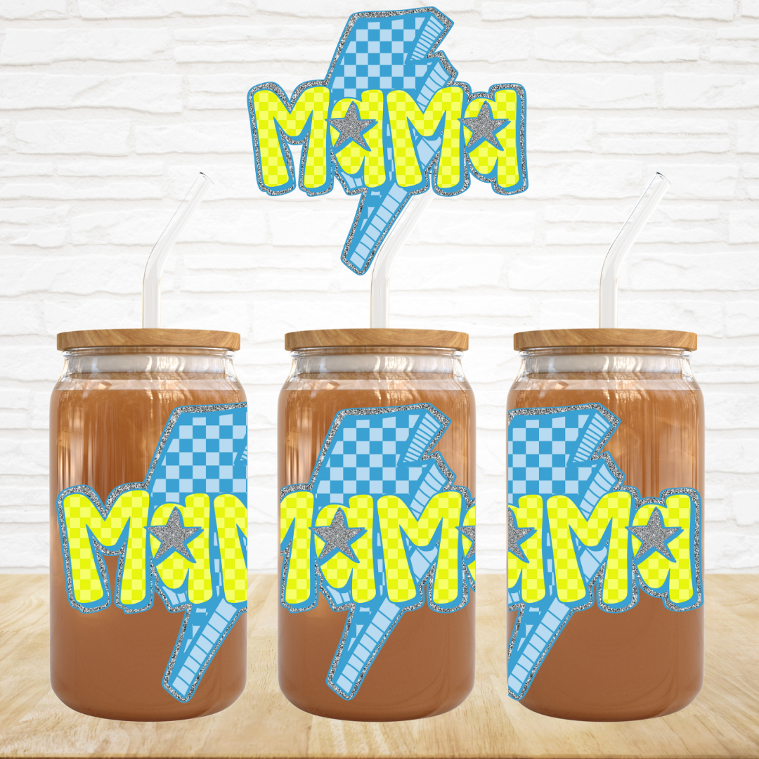 UV DTF Decal - Mama Blue Check
