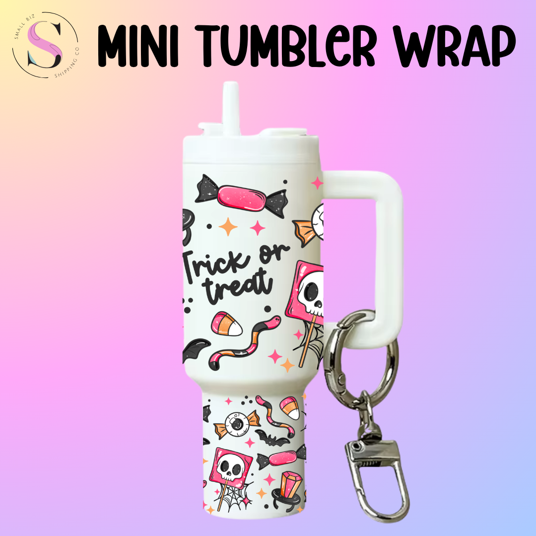 Mini Tumbler Top & Bottom Decal - Trick or Treat