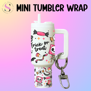 Mini Tumbler Top & Bottom Decal - Trick or Treat