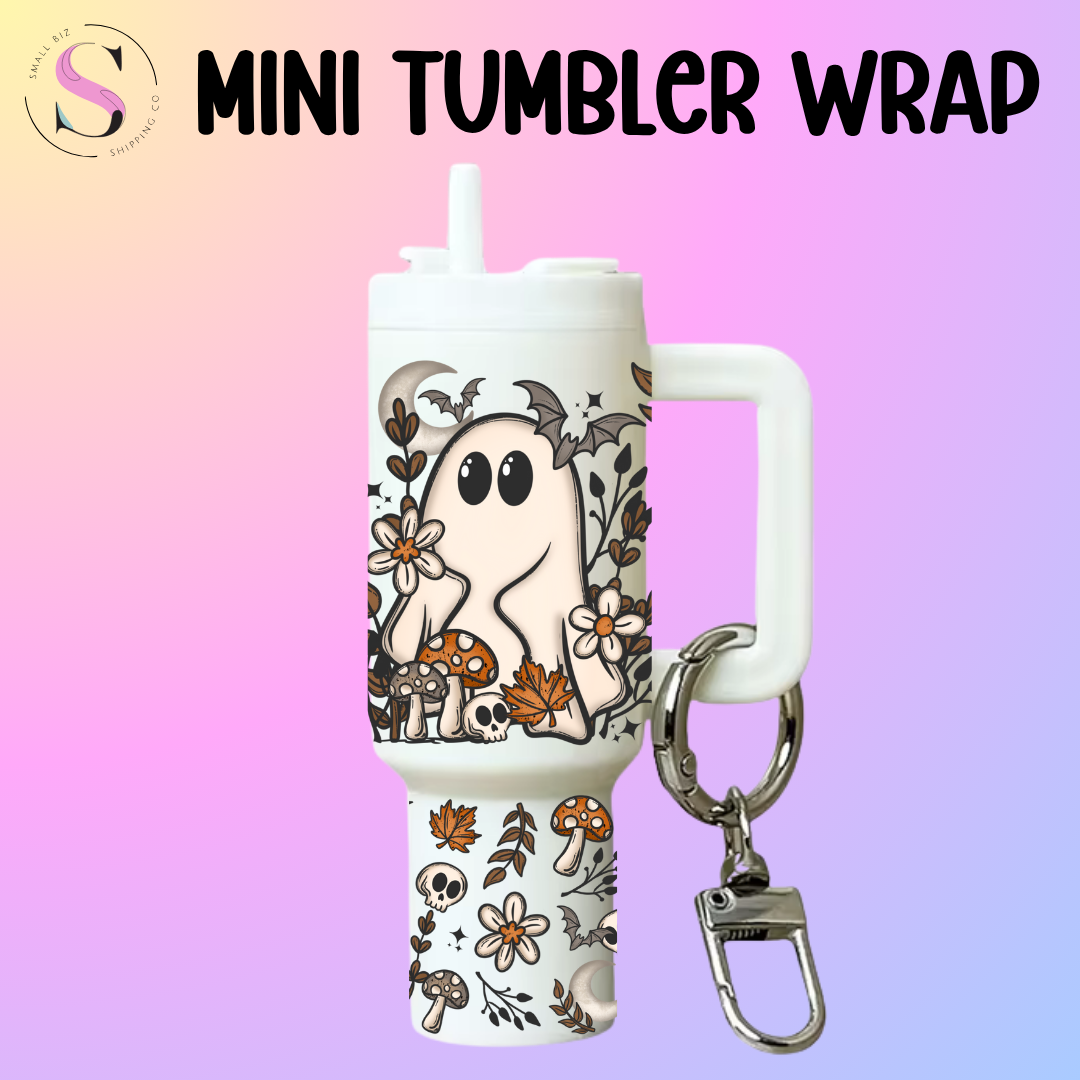 Mini Tumbler Top & Bottom Decal - Cottage Ghost