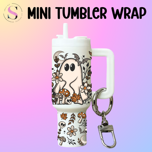 Mini Tumbler Top & Bottom Decal - Cottage Ghost