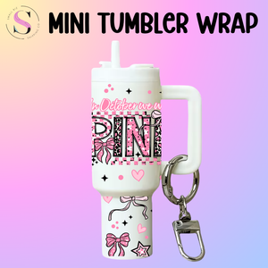 Mini Tumbler Top & Bottom Decal - In October Pink Check