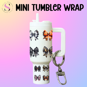 Mini Tumbler Top & Bottom Decal - Halloween Bows