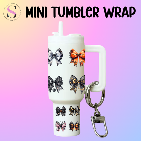 Mini Tumbler Top & Bottom Decal - Halloween Bows