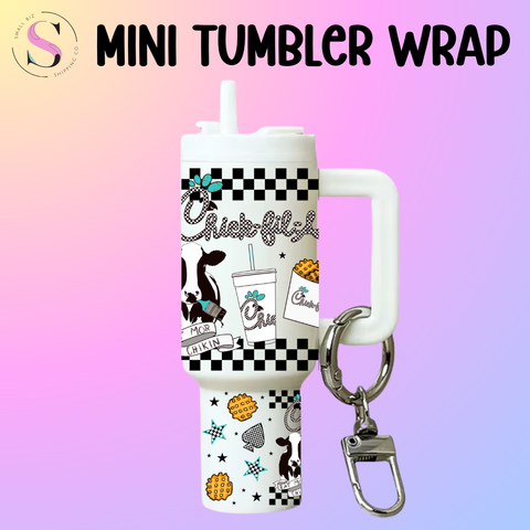 Mini Tumbler Top & Bottom Decal - Chick Cow