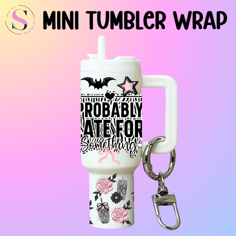 Mini Tumbler Top & Bottom Decal - Probably Late For Something Zebra