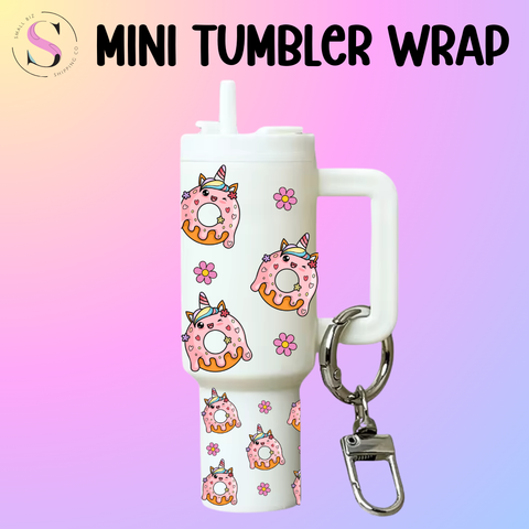 Mini Tumbler Top & Bottom Decal - Unicorn Donuts