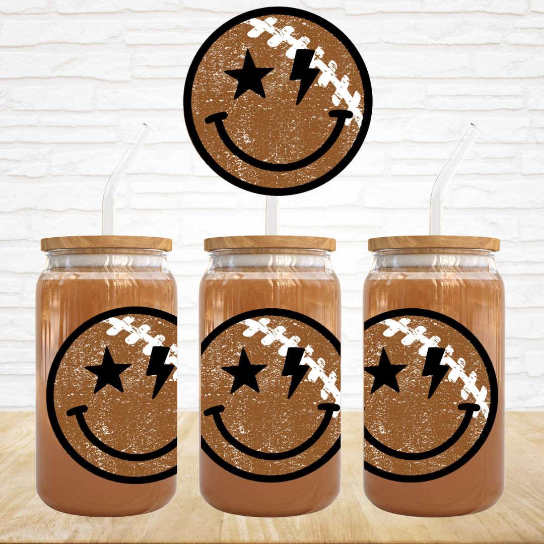 UV DTF Decal - Football Smiley