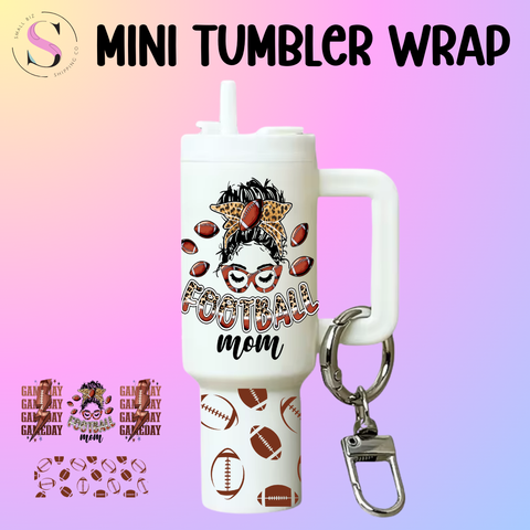 Mini Tumbler Top & Bottom Decal - Football Mom