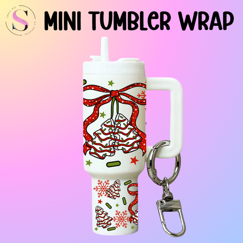 Mini Tumbler Top & Bottom Decal - Tree Cake Cherries