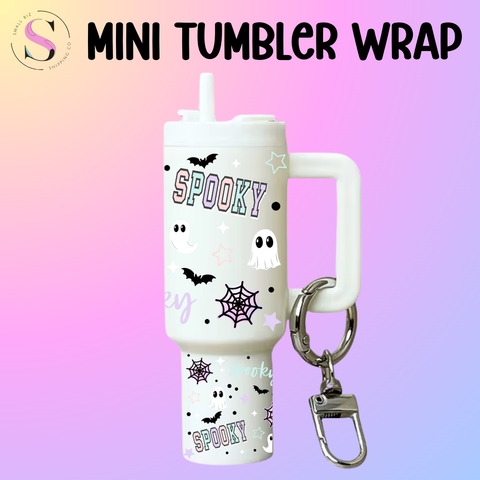 Mini Tumbler Top & Bottom Decal - Pastel Collegiate Spooky