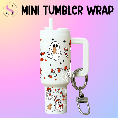 Mini Tumbler Top & Bottom Decal - Christmas Ghosties