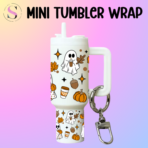 Mini Tumbler Top & Bottom Decal - Fall Ghosties