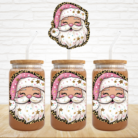 UV DTF Decal - Leopard Trim Santa