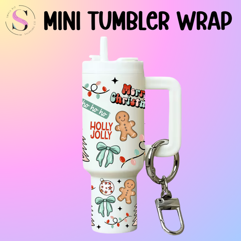 Mini Tumbler Top & Bottom Decal - Holly Jolly Christmas Things