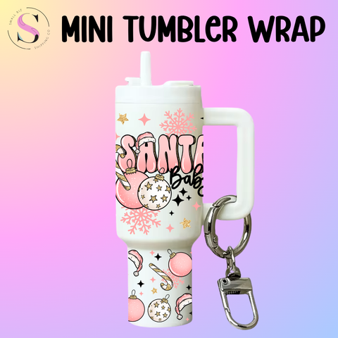 Mini Tumbler Top & Bottom Decal - Santa Baby