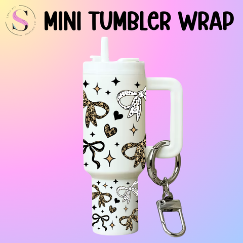 Mini Tumbler Top & Bottom Decal - Leopard Camo Polka Dot Bows