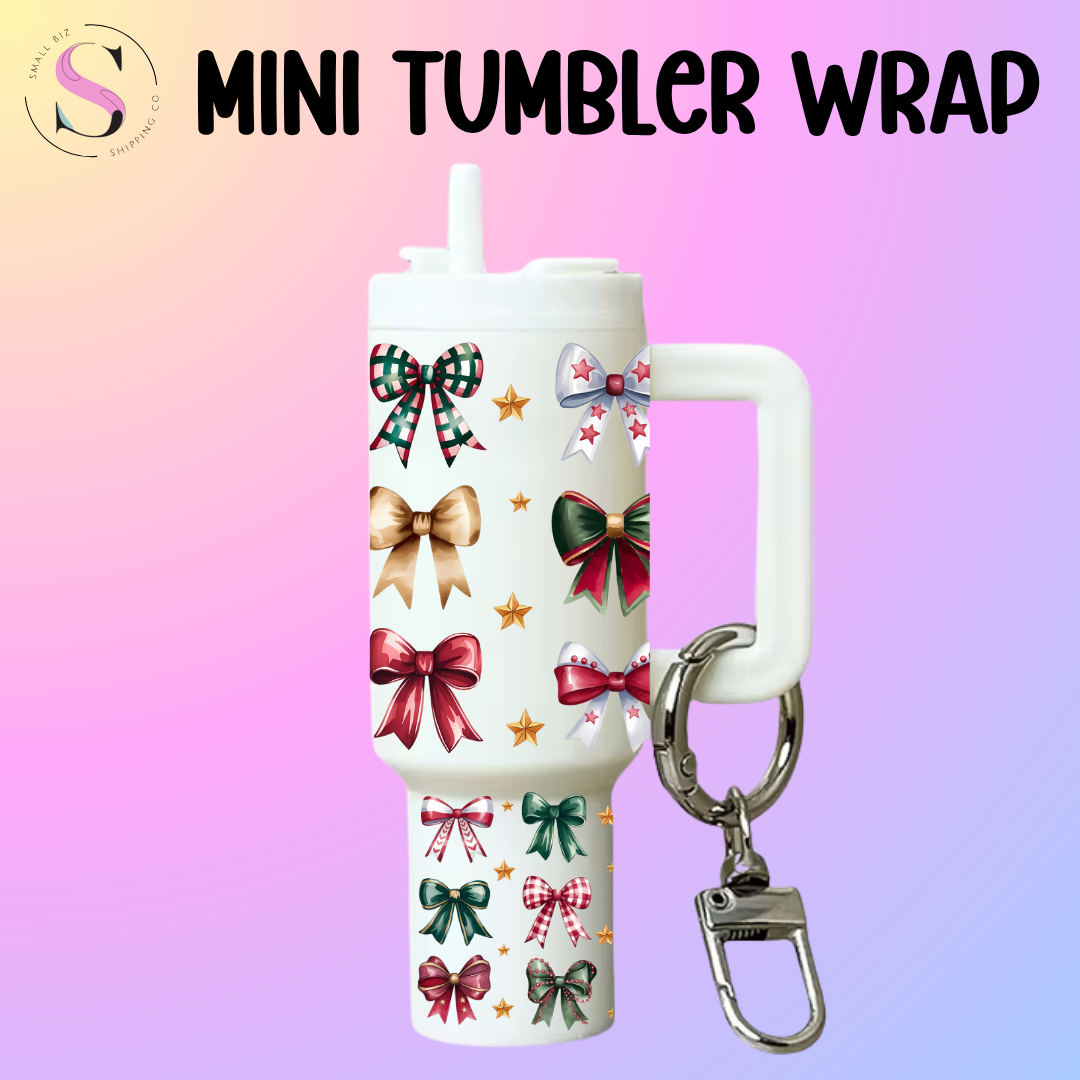Mini Tumbler Top & Bottom Decal - Christmas Bows