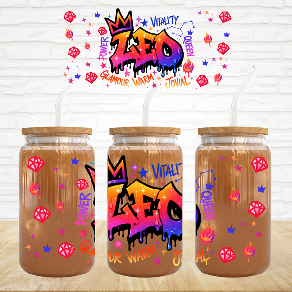 16oz UV DTF Wrap - Graffiti Zodiac Signs (You Pick The Month)