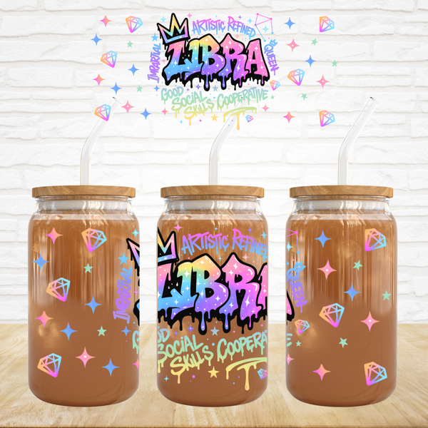 16oz UV DTF Wrap - Graffiti Zodiac Signs (You Pick The Month)