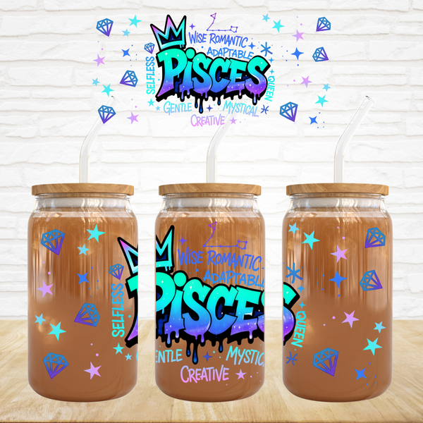 16oz UV DTF Wrap - Graffiti Zodiac Signs (You Pick The Month)