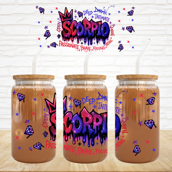 16oz UV DTF Wrap - Graffiti Zodiac Signs (You Pick The Month)
