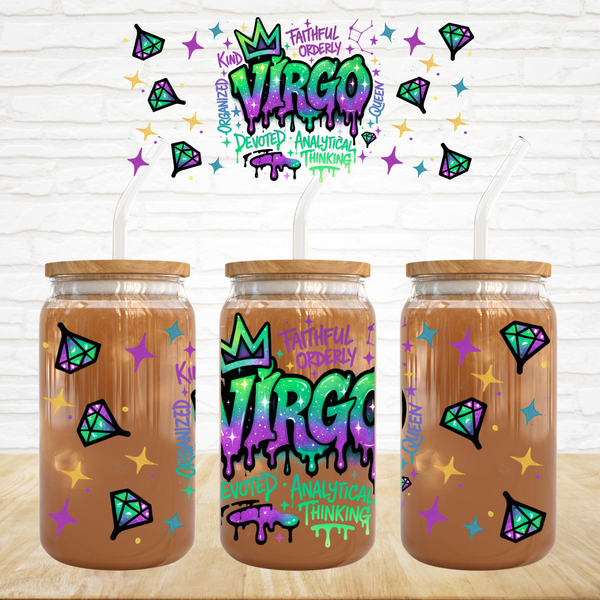 16oz UV DTF Wrap - Graffiti Zodiac Signs (You Pick The Month)