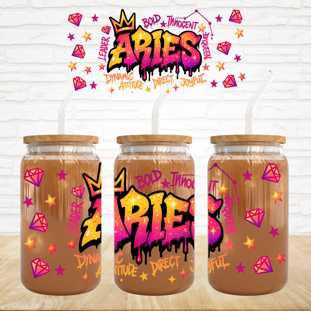 16oz UV DTF Wrap - Graffiti Zodiac Signs (You Pick The Month)