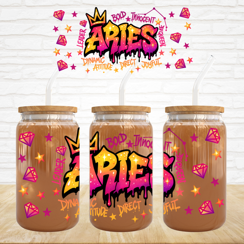 16oz UV DTF Wrap - Graffiti Zodiac Signs (You Pick The Month)
